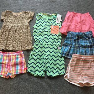 Toddler Girl Size 3/3T Clothing Lot 6x Pieces Summer Colorful Organic Cotton